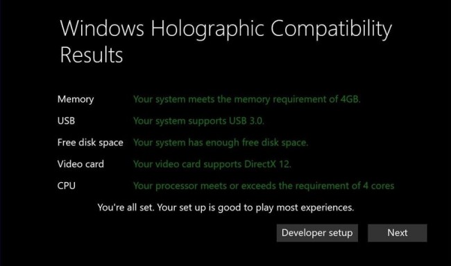 Windows Holographic First Runの起動画面