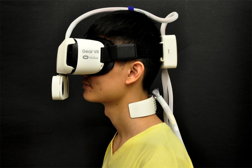 人工的に作り出した風や熱で、気温や天候を肌で感じられるヘッドセット「Ambiotherm」