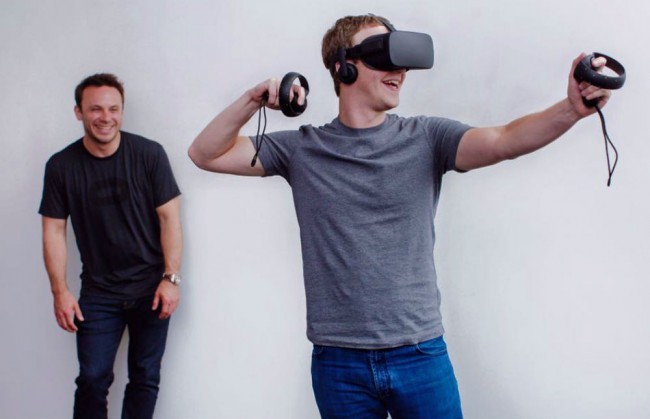 Oculus Touchを使うZuckerberg