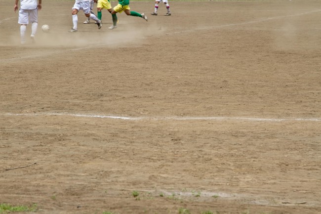 サッカーの試合が行われるグラウンド