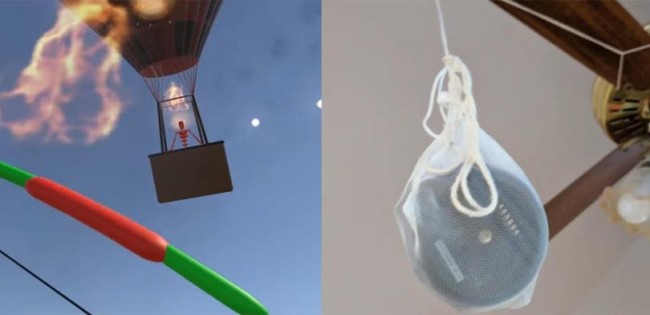 VIVE Trackerを天井のファンにくつけて気球ゲームを作ってしまった動画が斬新