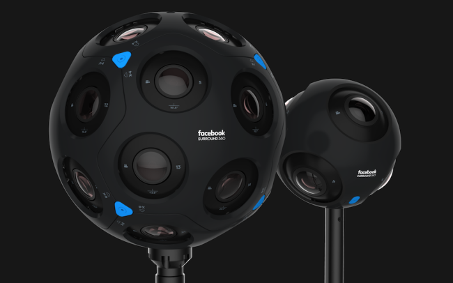 Facebookが開発した360°カメラ「x24」(手前)と「x6」(奥)