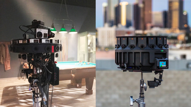 左画像はGoogleが開発sita 360°カメラ「Odyssey」、右画像はその後継機種「HALO」。どちらもOptical Flowに対応