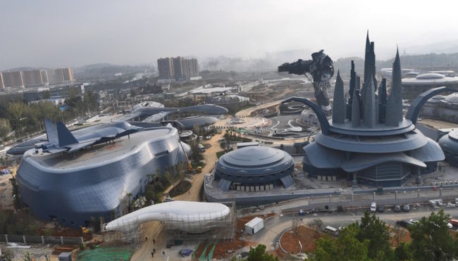 中国・紀州省でのVR巨大テーマパークの鳥瞰画像