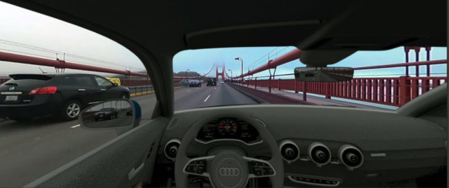 VRで運転席を体験