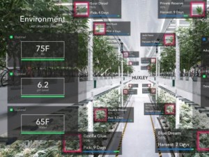 ARで温室と植物の情報が表示される