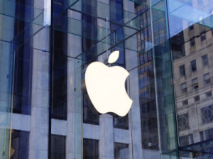 ガラスに描かれたAppleマーク