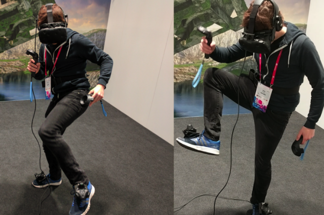 Vive Trackerを足に取り付ける