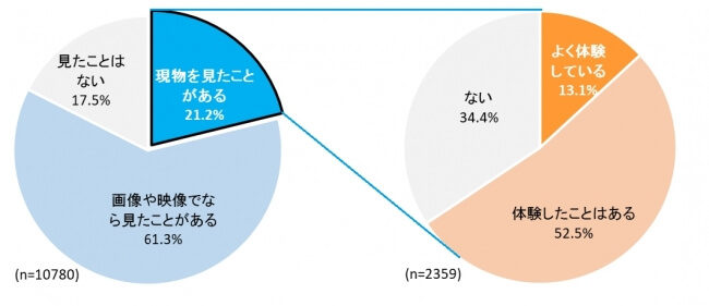 【図表2.VRヘッドセットを見た経験とVR体験の有無】