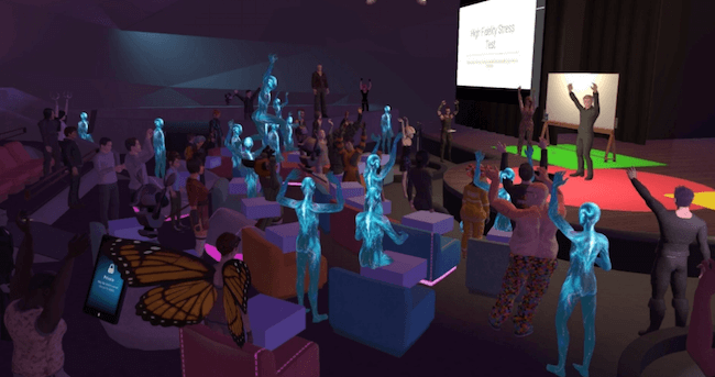 VR空間に多くの人が集まるイベントも可能だ
