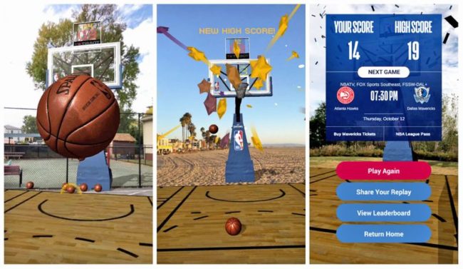 NBA、iPhone対応のARバスケットボールゲーム「NBA AR」をリリース！