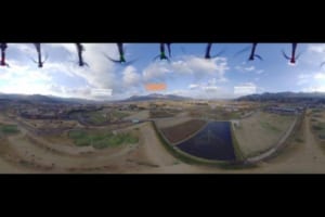 5Gドローンで阿蘇の観光スポットを空中散歩