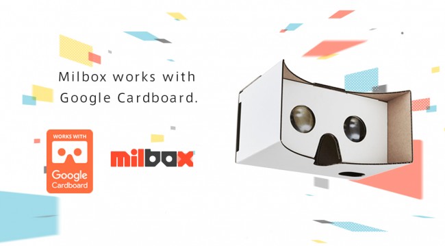 「Work With Google Cardboard」認証ロゴとMilbox
