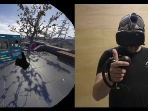 サムズアップする男性