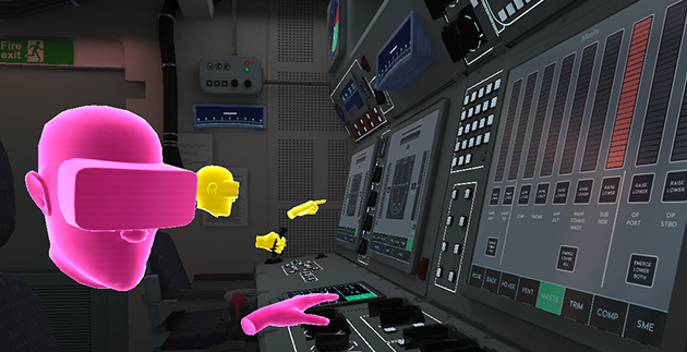潜水艦内のVRシミュレーション
