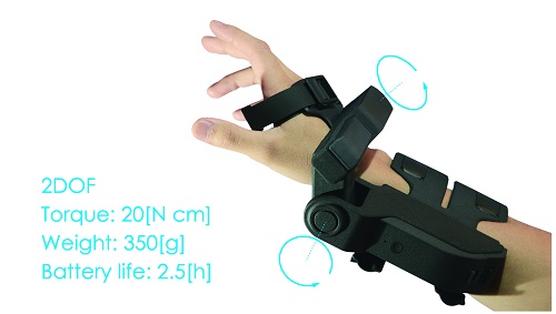 従来品より小型軽量化！VR触覚デバイス「EXOS Wrist DK2」提供開始！