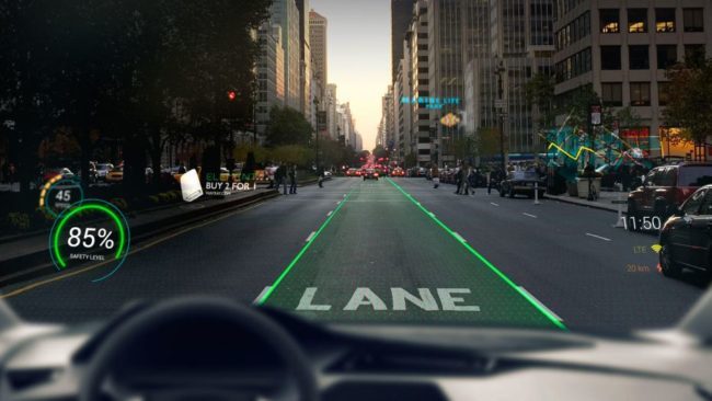AR技術を搭載した自動車のイメージ